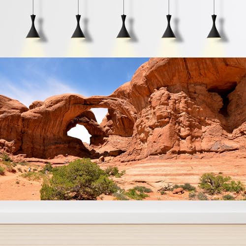 Desert Reptile Tank Background Beautiful Arches National Park Landscape Terrarium Background Blue Sky Gobi Style Aquarium Backgrounds Sunset Desert Fish Reptile Enclosure Tank Backgrounds 24x12in - color: Gobi Orange, size: 24(W)x12(H)inches/ 60(W)*30cm(H