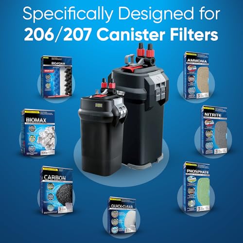 23 Pcs 206/207 Filter Media Canister Filter Maintenance & Replacement Filter Media Kit, Quick Clear, Carbon Bags (300g), Biomax (500g), Bio Foam, Phosphate-Ammonia-Nitrite Remover, Including Mesh Bags - size: 206/207