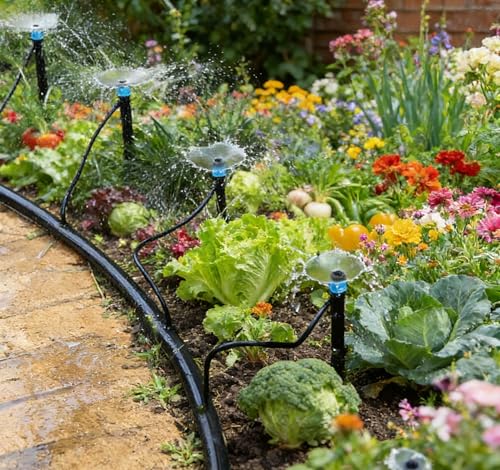 50 Pack 1/4 Inch Drip Irrigation Emitters for Garden Irrigation System | Adjustable Irrigation Dripper 360 Degree Uniform Water Flow Bubbler for Flowerbed,Vegetable Row,Greenhouse Irrigation - size: 50pcs Drip Emitters Vortex