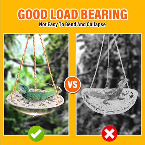 Lizard Swing Hammock, 15.7 * 9.8 Inch Reptile Hammock Climbing Hanging Bed for Bearded Dragon, Lizard, Gecko, Snake (Green Cactus) - color: Green Cactus