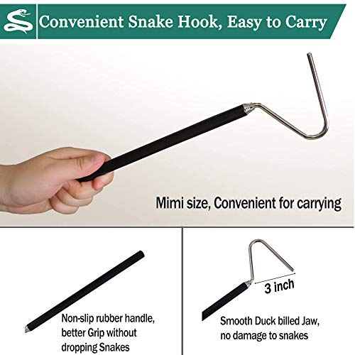 IC ICLOVER 52 Inch Snake Tong + 39 Inch Snake Hook, Snake Handing Tools Set | Upgrade Extra Long Professional Snake Grabber Catcher & Collapsible Snake Hook, for Moving Rattle Snake rattlesnakes Reptiles - size: 52"