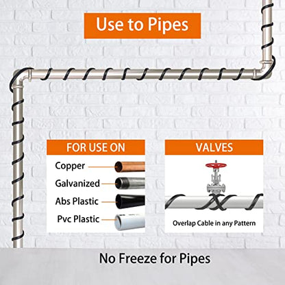 30FT Pipe Heat Tape, -40°F Freeze Protection,Heat Tape for Water Pipes | Heat Tape for Water Pipes,Freeze Protected Water Pipe Heating Cable 120V 5W/ft
