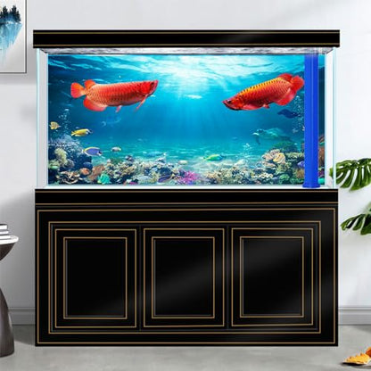 24X12IN Aquarium Under The Sea Coral Reef Scenery Backdrop Terrarium Underwater Marine Organism Fish Tank Background With 10EVA Double-Sided Tape, Blue02 - size: 24X12in/60X30cm