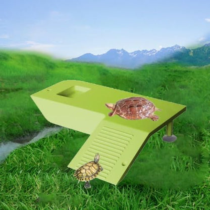 Turtle Habitat Practical Reptile Floating Island for Lizard Frog Scorpion Plastic Fish Tank Turtle Climbing Platform Turtle Basking Platform(White)