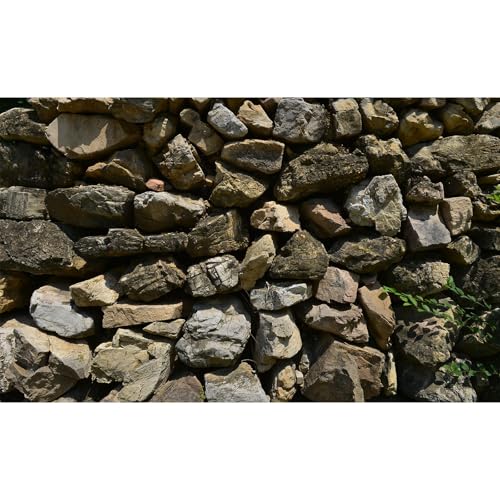 Rock Aquarium Background Natural Stone Fish Tank Background Rocky Glass Terrarium Background Stone Wall with Sunray Aquarium Background Rock Stone Reptile Habitat Background Poster 24x12in - color: Warm Brown, size: 24(W)x12(H)inches/ 60(W)*30cm(H)