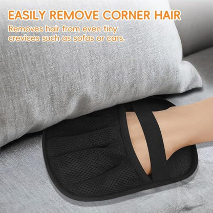 Magic Brush Pet Hair Remover Glove,Upgraded 5-Finger Electrostatic Pet Hair Removal Gloves for Couch, Carpet, Car Seat, Bedding, Furniture, Laundry,Reusable Animal Fur Removal Tool (Black-2PCS) - color: Black-2PCS