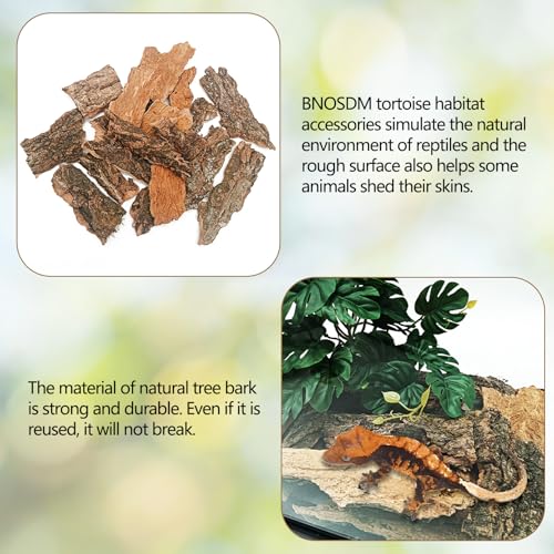 BNOSDM Reptile Cork Bark Substrate Tortoise Bedding for Lizard, Crested Gecko