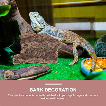 Zerodeko Reptile Cork Bark Decor 10Pc Tree Bark for Reptile Lizard Climbing Turtle Basking Platform Terrarium Decorations 3.93 X 3.54 X 0.19 in for Lizards Spiders Hamster