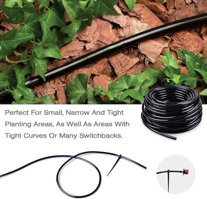MIXC 400ft 1/4 inch Blank Distribution Tubing Drip Irrigation Hose Garden Watering Tube Line - size: 400FT