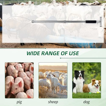 Dog Catcher Pole Holder Animal Control Tool Heavy Duty Stainless Steel Catch Pole for Trapping for Dog Pig Swine Animal Livestock, Rod Length 30 inches