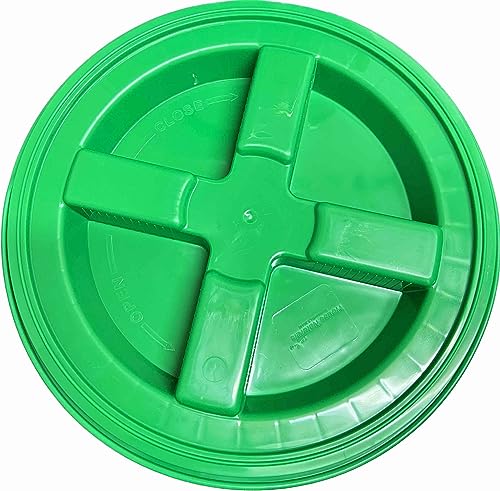 5 Gallon Food Grade Plastic Bucket with Air Tight Screw on Lid Made in USA Container (Yellow Bucket with Green Lid) - color: Yellow Bucket With Green Lid