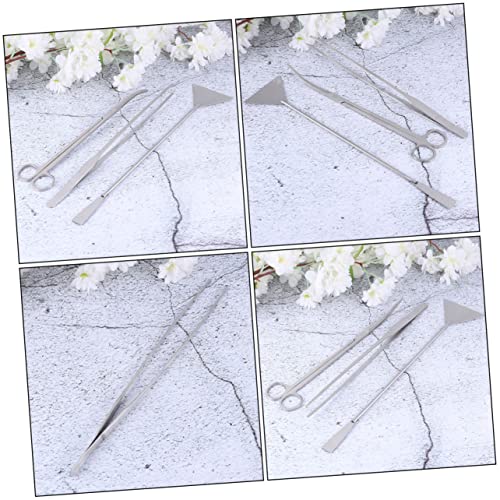 jojofuny 1Set Stainless Steel Fish Tank Cleaning Tools Aquascaping Kit for Aquatic Plant Maintenance with Pouch Durable Flexible Aquarium Supplies for Betta Fish Tanks
