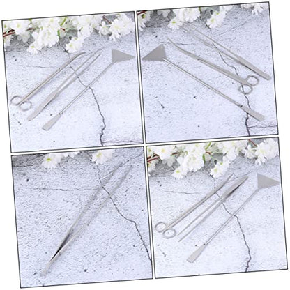 jojofuny 1Set Stainless Steel Fish Tank Cleaning Tools Aquascaping Kit for Aquatic Plant Maintenance with Pouch Durable Flexible Aquarium Supplies for Betta Fish Tanks