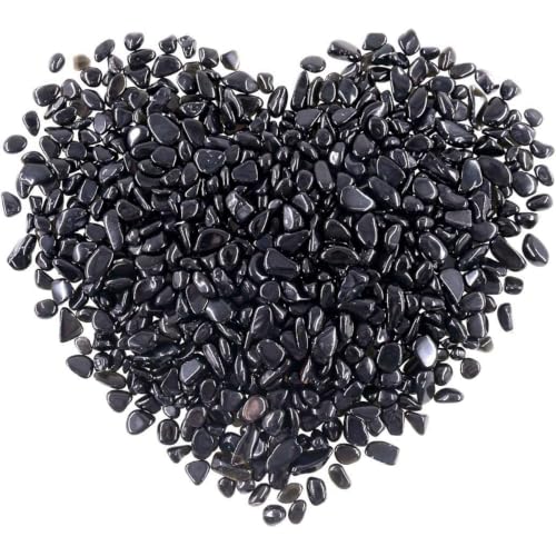 WAYBER Natural Crushed Black Obsidian, Decorative Gravel Stones, 2 Pounds | Toxin-Free, Fade-Resistant, Ideal for Reiki Healing, DIY Crafts, Vase Filler, Aquarium & Bonsai Decoration - color: Black, size: 2 Pounds