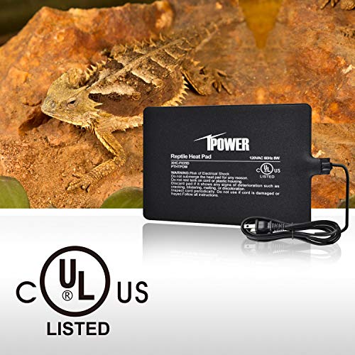 iPower 6 by 8-Inch 8 Watt Reptile Heat Pad Under Tank Terrarium Warmer Heat Mat for Small Animals - color: Black-1 Pack, size: 6" X 8", style: Heat Pad - New