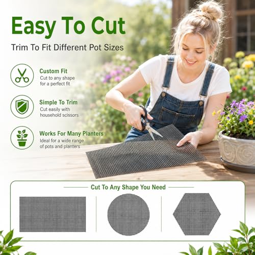 30pcs mesh Sheet, Fine Terrarium Mesh | Plastic Drainage Mesh for Plants Bonsai Terrarium Keep Soil From Flowing Away, 11.8 X 7.8 In (Black)