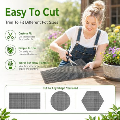 30pcs mesh Sheet, Fine Terrarium Mesh | Plastic Drainage Mesh for Plants Bonsai Terrarium Keep Soil From Flowing Away, 11.8 X 7.8 In (Black)