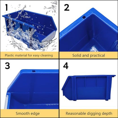 Reptile Digging Box Plastic Leopard Gecko Burrowing Habitat Hide Box with Wooden Ladder Compatible with Terrariums Tailored for Juvenile Bearded Dragons and Snake in Compact Setups (Blue) - color: Blue