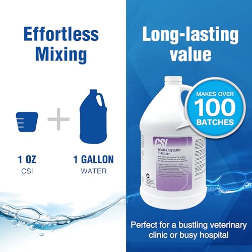 CSI Central Solutions Multi Enzymatic Cleanser - Hospital Grade Medical Instrument Cleaner for Presoak and Manual Processing, 1 Gal, 4 Pack - Original - style: Original 4-Pack