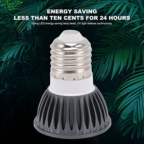 Reptile Heat Lamp, UVA UVB Reptile Light Light Bulb E27 Heat Lamp Bulbs Full Spectrum Light Bulb Sunbathe Heat Lamp for Reptile Amphibian Lizard Snake (Black 10.0)