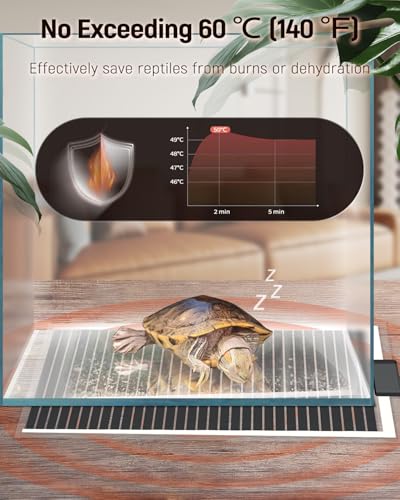 Pawfly 40 W Reptile Heat Pad with Thermostat 16.5 x 11 Inch Reptile Heating Pad Under Tank Terrarium Reptile Heat Mat for Turtles Frogs Snakes Lizards Geckos Hermit Crabs & Spiders - size: 40W (16.5 x 11 Inch) with Controller