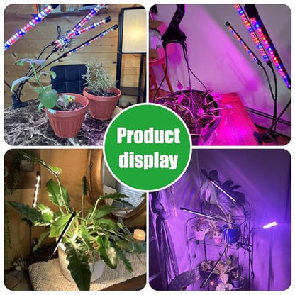 2 Head 2 Pack LED Plant Grow Light with Flexible Gooseneck, Suitable for Indoor Plants, Full Spectrum Clip on Plant Growing Light with Red, Blue, Yellow Beads, 10 Brightness Levels, 3/9/12H Auto Timer - size: Red+Blue+Yellow-2Head 2Pack