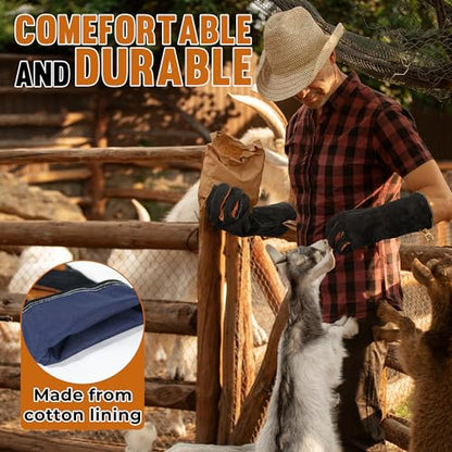 HANDLANDY HLDD Animal Handing Gloves- Bite Proof, Puncture & Scratch Resistant for Safe Handling - color: Black, size: 16-inches
