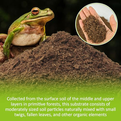 VCEPJH Reptile Soil Substrate Burrowing Tortoise Bedding for Habitat Bearded Dragon Enclosure Topsoil Terrarium Substrate for Snake Tarantula Gecko Lizard Spidey Frog Hermit Crab (3 L)