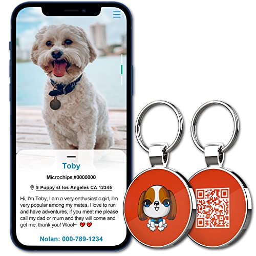 MYLUCKYTAG QR Code Pet ID | Personalized Dog & Cat Collar Tag | Online Profile with Instant Scanned Location Alert Email - style: Little Girl