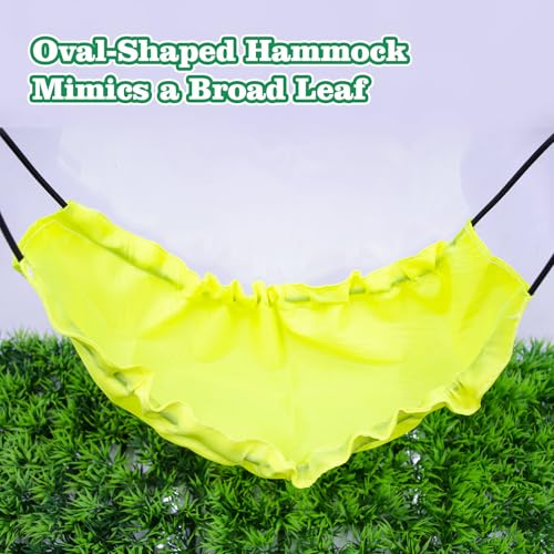Gecko Tank Accessories, Reptile Hammock with Elastic Rope and Suction Cups, Terrarium Accessories for Crested Gecko, Leopard Gecko, Little Snake - color: Green