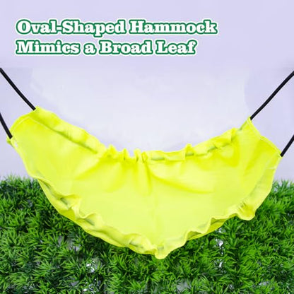 Gecko Tank Accessories, Reptile Hammock with Elastic Rope and Suction Cups, Terrarium Accessories for Crested Gecko, Leopard Gecko, Little Snake - color: Green