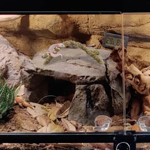 Bendable Moss-Covered Climbing Branch – Adjustable Reptile Habitat Decor with Internal Wire | Terrarium Accessories for Geckos, Chameleons & Small Arboreal Pets