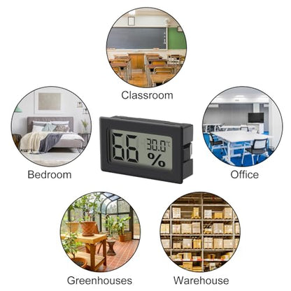 12 Pack Mini Hygrometer Indoor Humidity Meter Hygrometer Thermometers Humidity Meters Gauge Hygrometer Mini Digital Thermometer Hygrometer with Fahrenheit (℉) for Humidors, Greenhouse, Garden - color: 12PCS