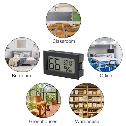 6 Pack Mini Hygrometer Indoor Humidity Meter Hygrometer Thermometers ，Humidity Meters Gauge Hygrometer Mini Digital Thermometer Hygrometer with Fahrenheit (℉) for Humidors, Greenhouse, Garden, Cellar - color: 6PCS