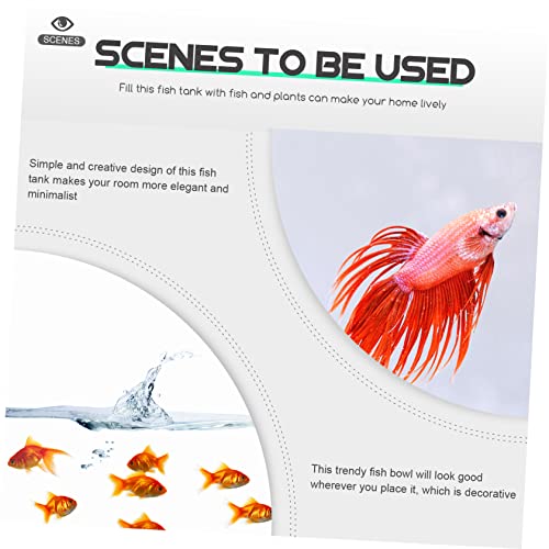 KESYOO 2pcs Led Mini Transparent Fish Tanks Small Decorative Aquarium for Betta and Reptiles Desktop Design for Decor