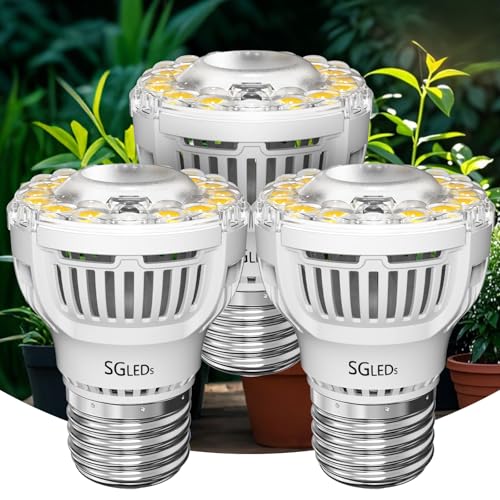 A15 7W Full Spectrum Grow Light Bulbs, E26, 3 Pack | 7W LED format in a 3-pack for indoor growing setups;Ceramic housing with chip-on-ceramic construction. - size: 3 Pack