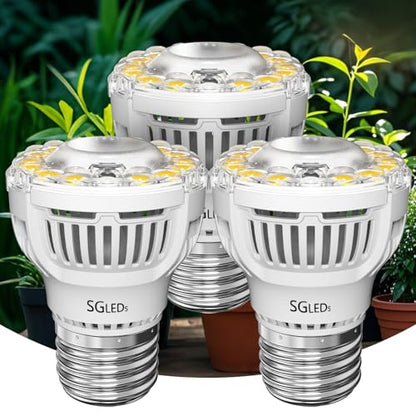 A15 7W Full Spectrum Grow Light Bulbs, E26, 3 Pack | 7W LED format in a 3-pack for indoor growing setups;Ceramic housing with chip-on-ceramic construction. - size: 3 Pack