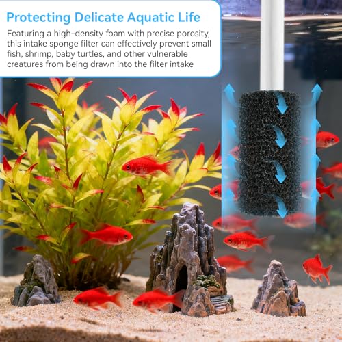 Prefilter Sponge for Fluval AC20/AC30/AC50 Filter, Aquarium Intake Sponges | Edge Prefilter Sponge Intake Strainer Cover for Freshwater Saltwater Aquariums Small Fish Shrimp Fry Fish, 6 pcs