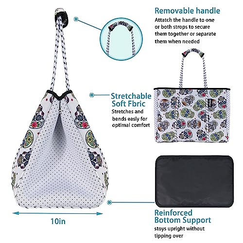 Hibala Neoprene Multipurpose Beach Bag,Gym/Travel/Pool Bag,Tote For Women&Men - color: Skeleton