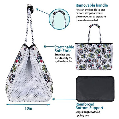 Hibala Neoprene Multipurpose Beach Bag,Gym/Travel/Pool Bag,Tote For Women&Men - color: Skeleton