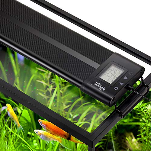 hygger Auto On Off LED Aquarium Light 48-55 Inches Dimmable 7 Colors Full Spectrum Fish Tank Light Fixture for Freshwater Planted Tank Build in Timer Daylight Moonlight & 24/7 Cycle - size: 48"-55"