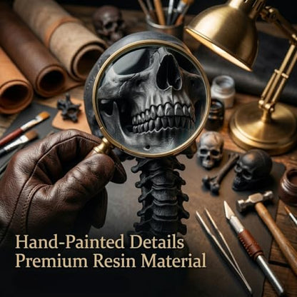 Resin Air Plant Holders,Tilandsia Container,Gothic Skeleton Planter,Halloween Plant Pot,Tillandsia Pot, Skull Table Top Display Planters for Air Plants and Other (11.6 * 5.7'',Black) - size: 11.6 * 5.7'',Black
