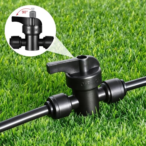 10 Pack 1/4" Quick Connect Fittings Shut Off Valve,1/4 Inch Irrigation Tubing Fittings Anti-Drop Push to Connect Fittings Locked Coupling Valve - size: 10 Pack 1/4" Shut Off Valve