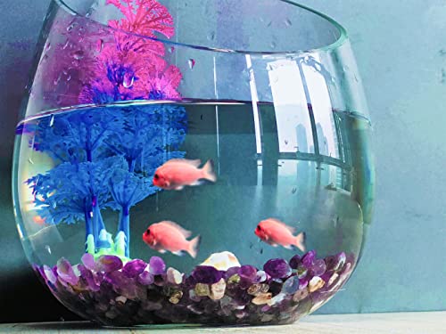 ZHIYUXI Amethyst Crystal Chips Fish Tank Gravel Vase Filler Stones Bulk Crushed Crystals Gemstone Polished Natural Quartz Stone Healing Crystals Glass Stones Fish Rocks - color: C# Amethyst, size: 0.22lbs