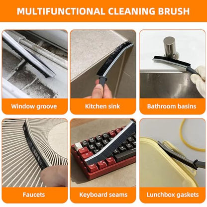 3Pcs Hard-bristled Crevice Cleaning Brush, Multifunctional Thin Gap Scrub Brush, Bathroom Cleaner Tools for Household Use, Kitchen, Window, Toilet, Grout, Faucets, Car - color: 3pcs