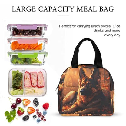 German Shepherd Dog Lunch Bag for Women Men | Insulated Lunch Box Leakproof Food Meal Containers Reusable Foldable 6L Capacity Lunch Tote Bags for Work Picnic Travel - color: style-11