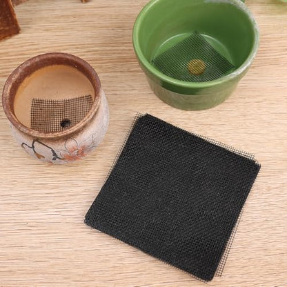 50PCS Flower Pots Hole Mesh Pad Plant Pots Drainage Hole Screens Soil Loss Pots Bottom Grids Mat Mesh