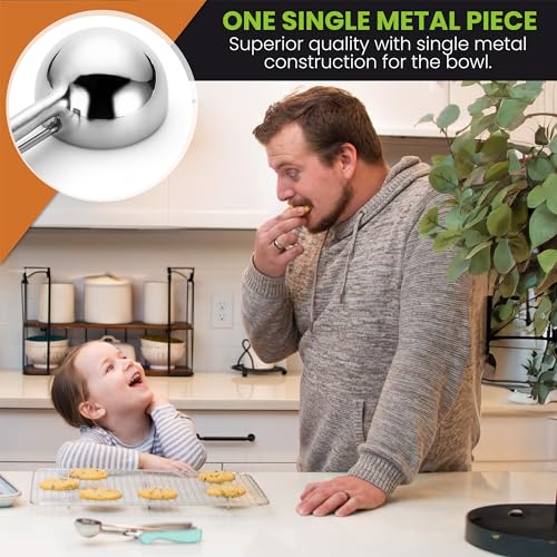 Spring Chef Medium Stainless Steel Cookie Scoop, #40, 1.7 Tablespoon, Mint | Multifunctional Cookie Dough Scoop for Baking, Melon Scooper, Ice Cream Scoop w/ Soft Grip & Trigger Release, Dishwasher Safe - color: Mint, size: #40 - Medium - 1.7 Tbsp