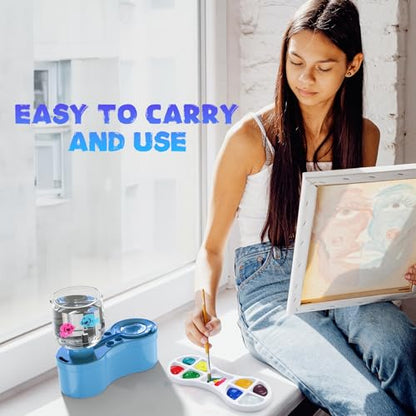 2026 New Version Paint Brush Cleaner and Washer - Advanced Leak-Resistant Design for Acrylic, Watercolor & Water-Based Paints - color: Blue