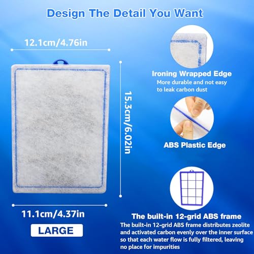 6 Count Assembled Large Filter Cartridges Compatible with Tetra Whisper Bio-Bag Filters 20i 40i IQ20/30/45/60 PF20/30/40/60, Large Replacement Filter Cartridges for Whisper Filters & Aquariums - size: Assembled Large-6 Count